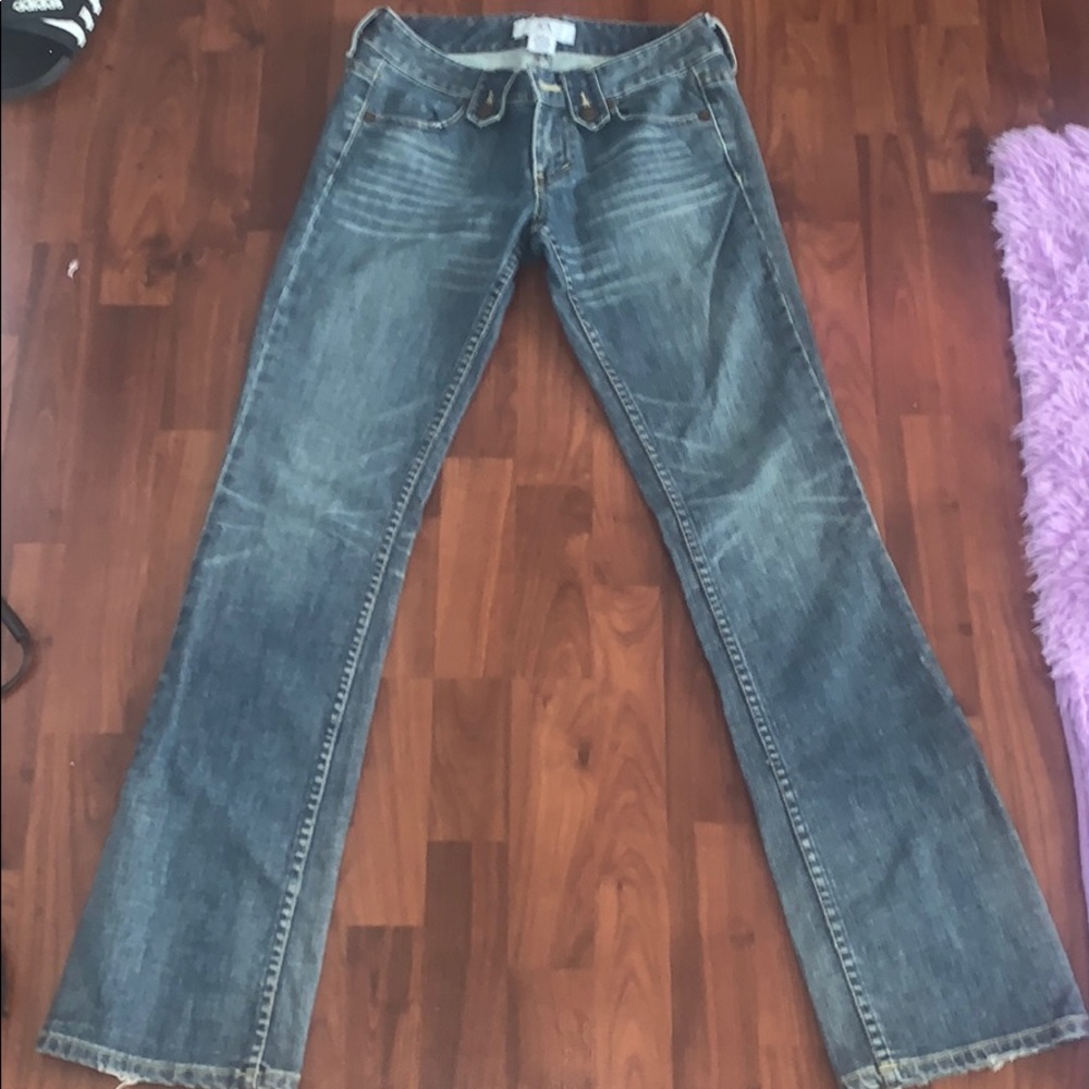 Low rise boot cut jeans